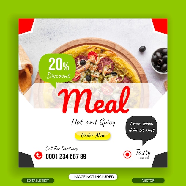 Square Size Food Social Media Banner Template