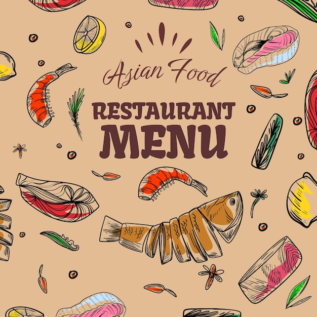 Дизайн поста квадратного размера для меню меню ресторана американской кухни