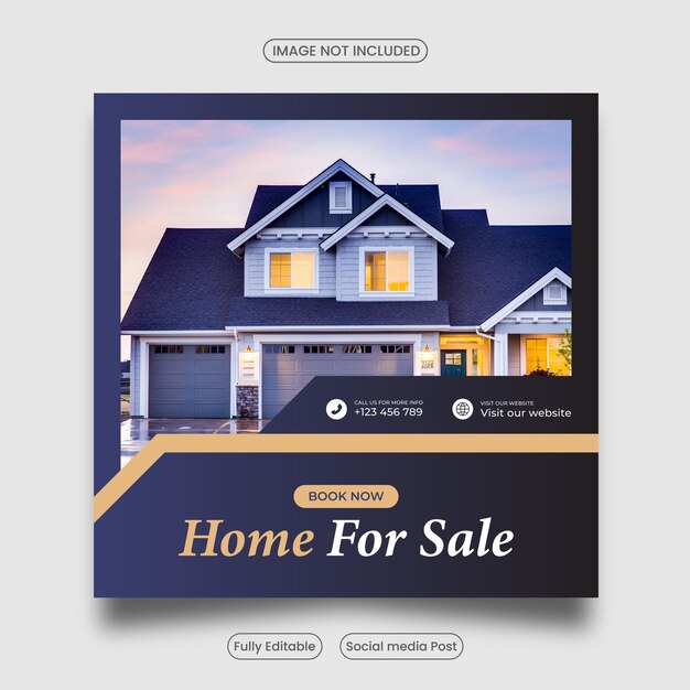 Square social media banner template Suitable for Home sale social media posts or Instagram banner