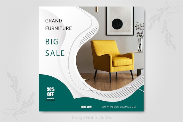 Square social media post template for the furniture company