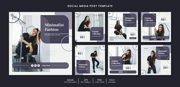 Square social media post or web banner template design concept