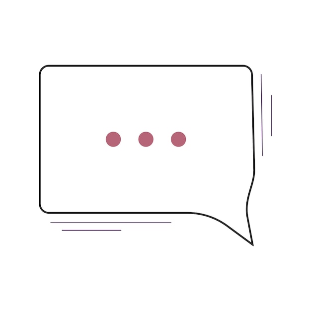 Square speech bubble. Isolated illustration