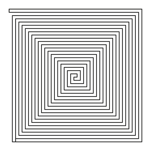 Square spiral pattern Concentric maze design Geometric Vector illustration Hypnotic visual art