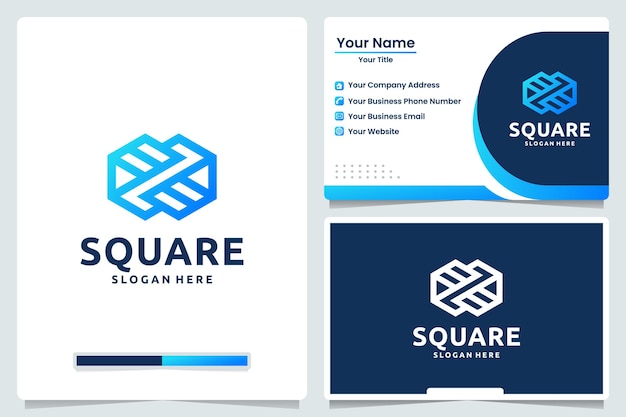 Square ,technology , logo design and business card