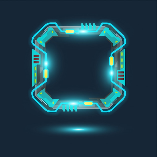 Square technology vector banner.