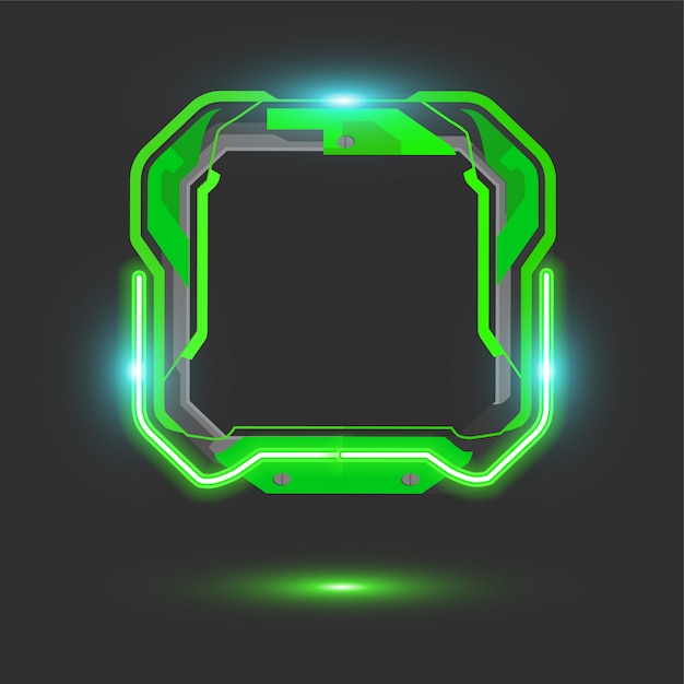 Square technology vector banner.