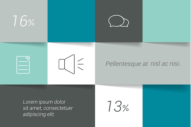 Square template diagram Flat vector tab