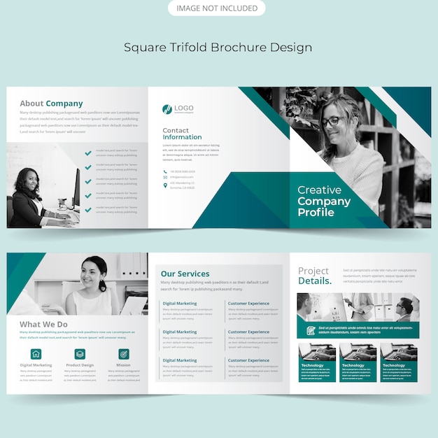 Square trifold brochure design