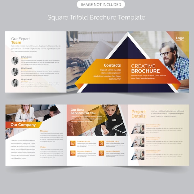 Square Trifold Brochure Template