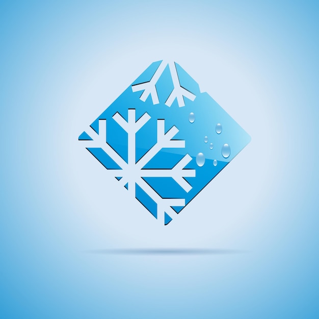 Square Vector sign Ice on white background