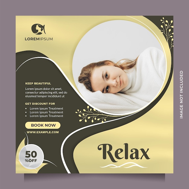 Square vector template social media post and banner for beauty clinic center and salon spa promotion