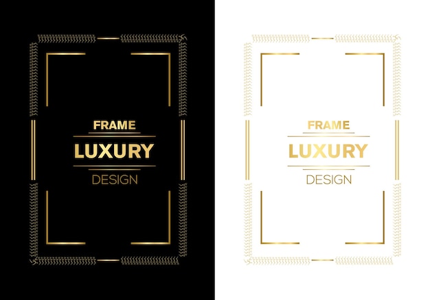 square Vintage gold vector frame design