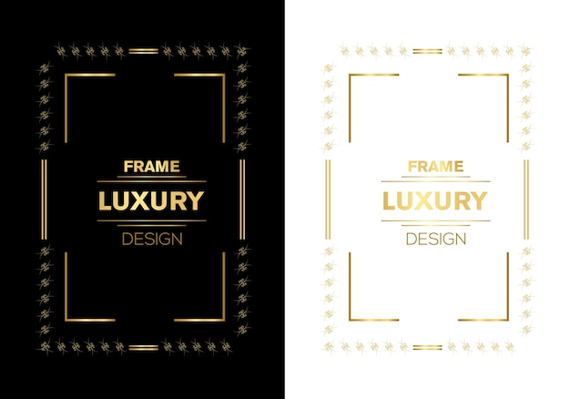 square Vintage gold vector frame design