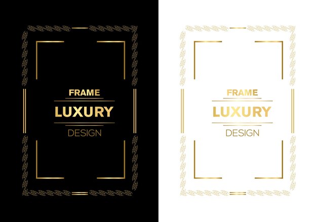 square Vintage gold vector frame design