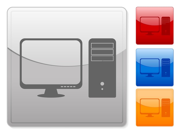 Vector square web buttons computer