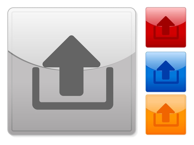 ベクトル 正方形のウェブボタンをアップロード