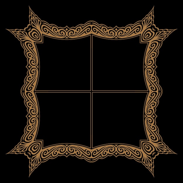 A square with a gold design