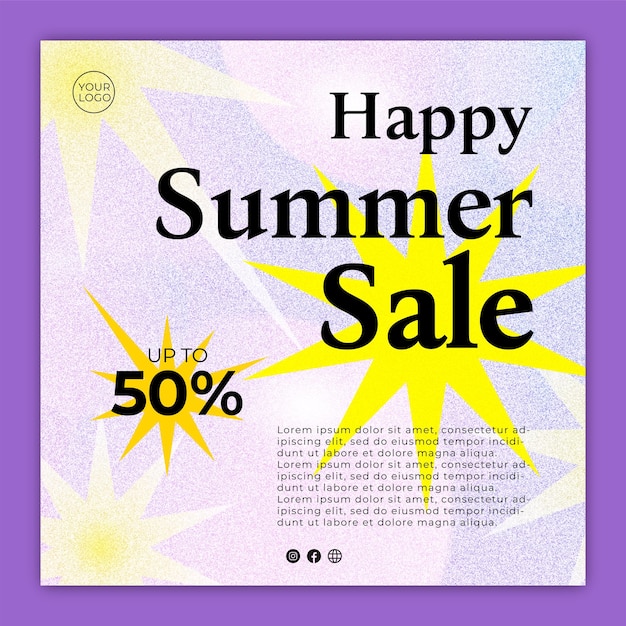 Squared flyer template for summer sale