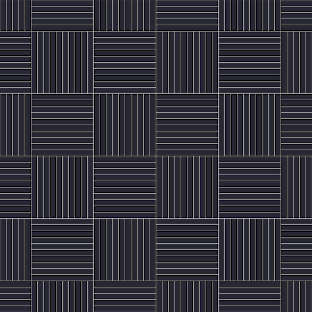 正方形の古典的な幾何学的なアウトラインのシームレスなパターン ベクトルの抽象的な背景