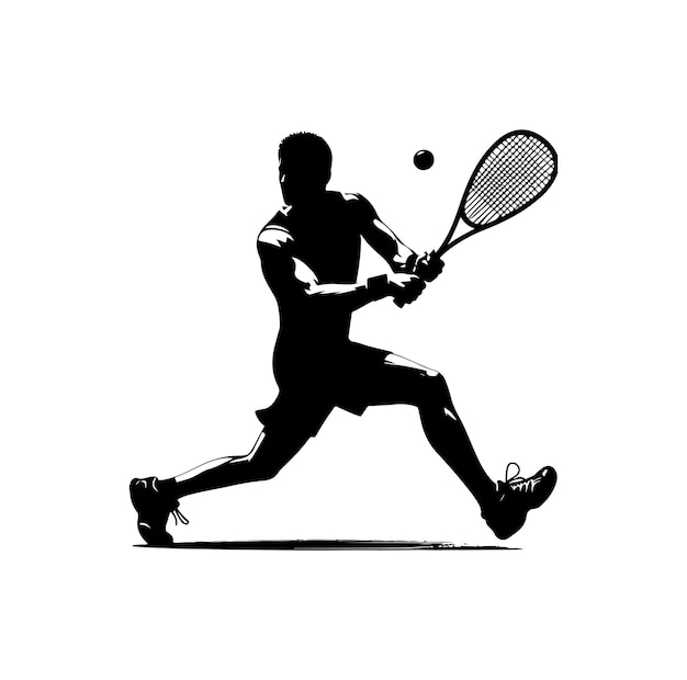 Vector squash players silhouette vector illustration