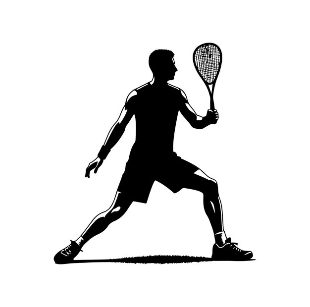 Squash players Silhouette vector illustration