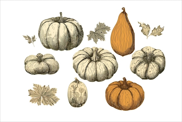 Squashes schets geïsoleerd op achtergrond Cartoon vectorillustratie