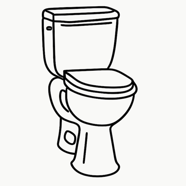 squat toilet vector illustration line art