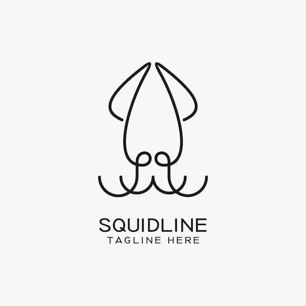 Squid line logo design