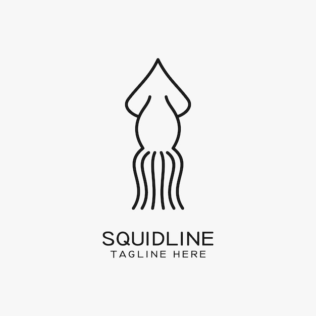 Squid line logo design