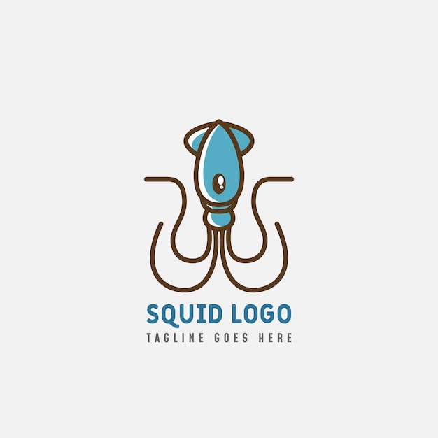 Vector squid or octopus logo vector design seafood logo vector illustrator