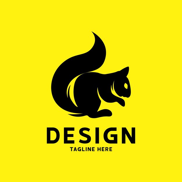 Scoiattolo animale sagoma simbolo logo design