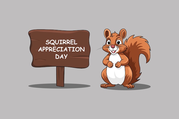 Vector squirrel appreciation day background