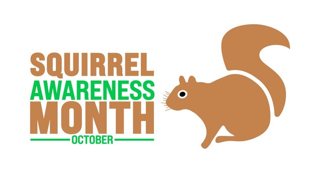 Squirrel Awareness Month achtergrond of banner ontwerp sjabloon wordt elk jaar in oktober gevierd