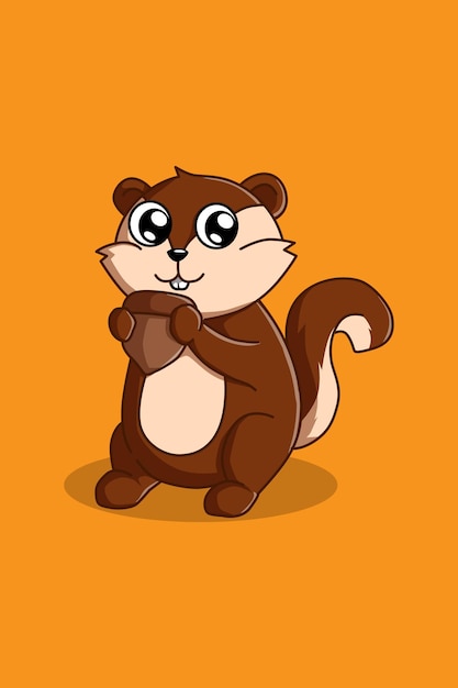 Vector squirrel cartoon illustration