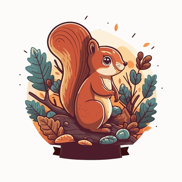 Squirrel cartoon logo mascot icon animal character illustration