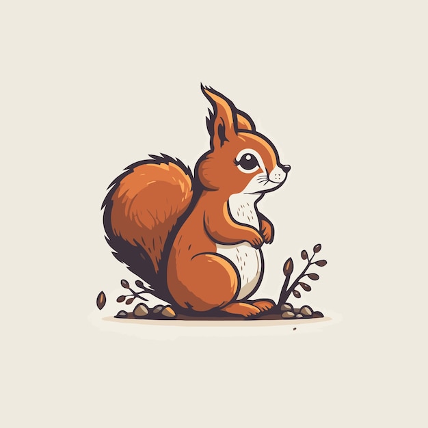 Vector squirrel cartoon logo mascot icon animal character illustration