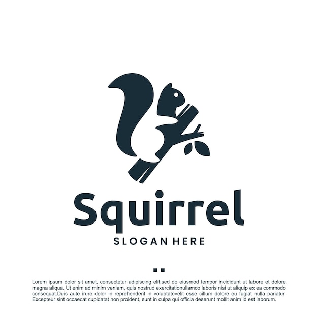 Vector squirrel ,climb ,logo design template