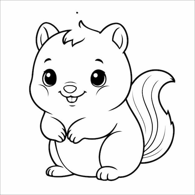 Squirrel Coloring Book Drawing For Kids