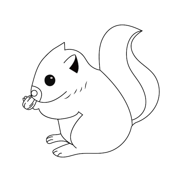 Vector squirrel coloring page