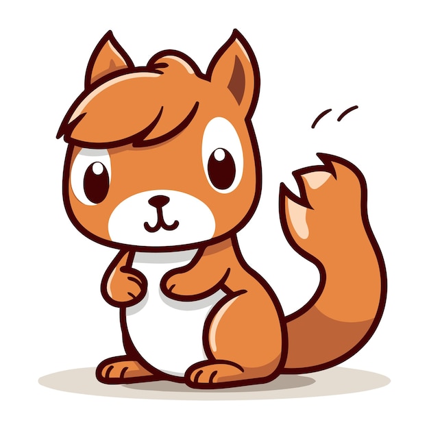 Vector squirrel cute cartoon mascot character vector illustration