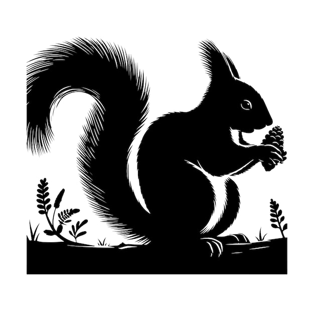 Squirrel design vector silhouette