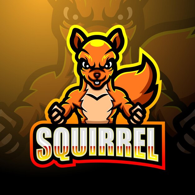 Scoiattolo esport logo mascotte design