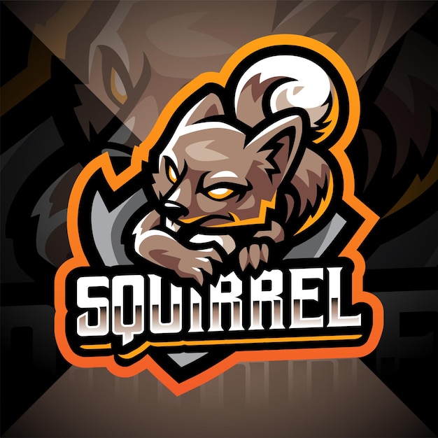 Scoiattolo esport logo mascotte design