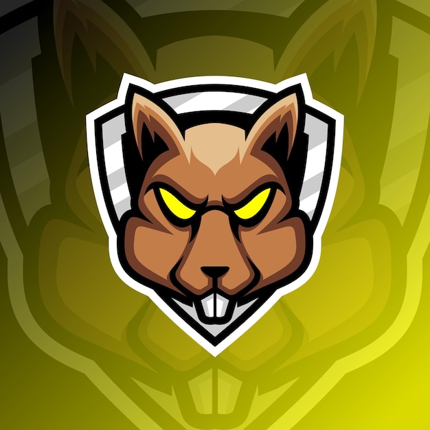 Logo esport della mascotte della testa di scoiattolo