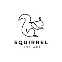 Vector squirrel line icon logo isolated on white background