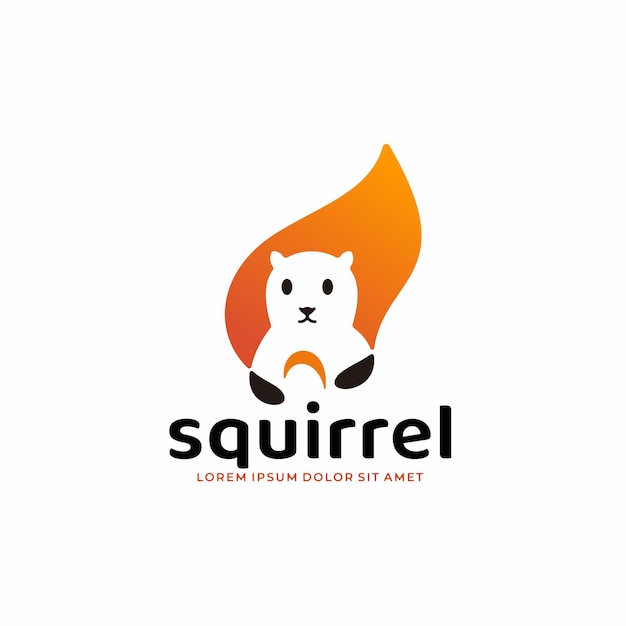 Vector squirrel logo design template.