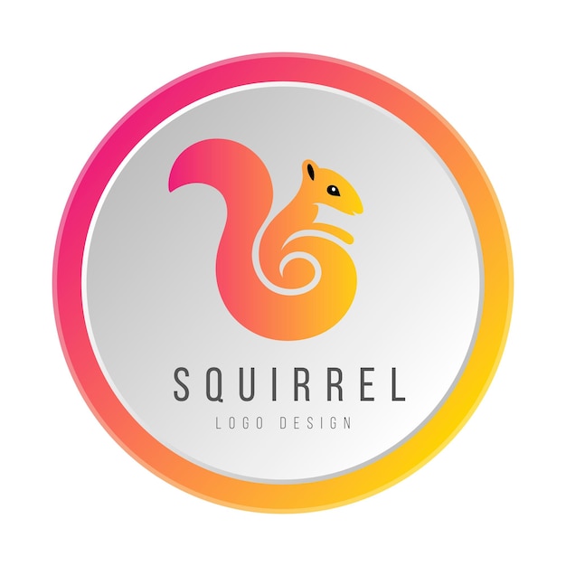 Vettore illustratore del design del logo dello scoiattolo
