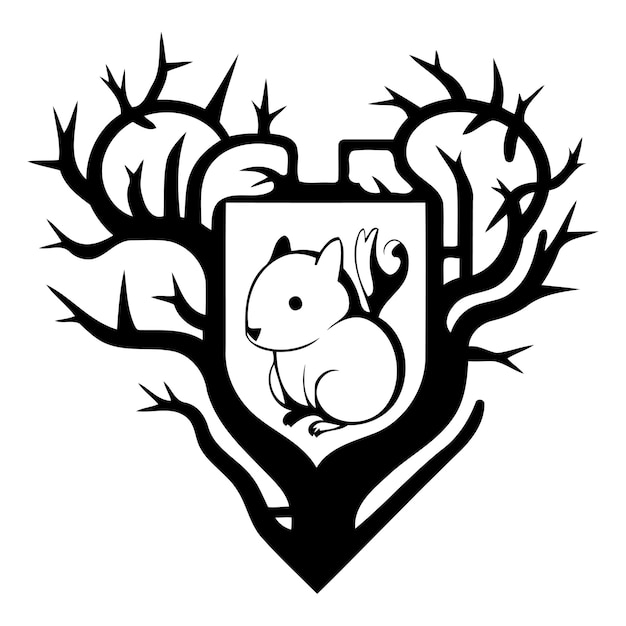 Vector squirrel logo vector illustration of a squirrel in a shield