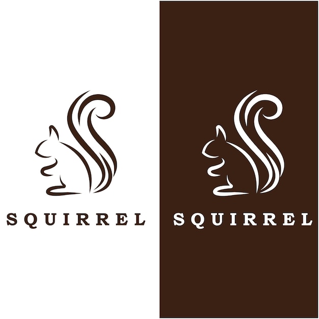 Logo scoiattolo e vettore con design slogan