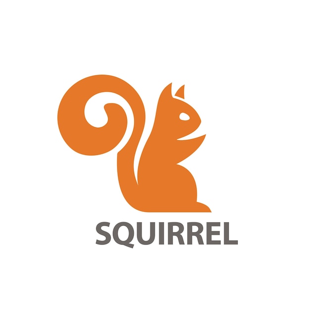 Squirrel minimalist vector logo design